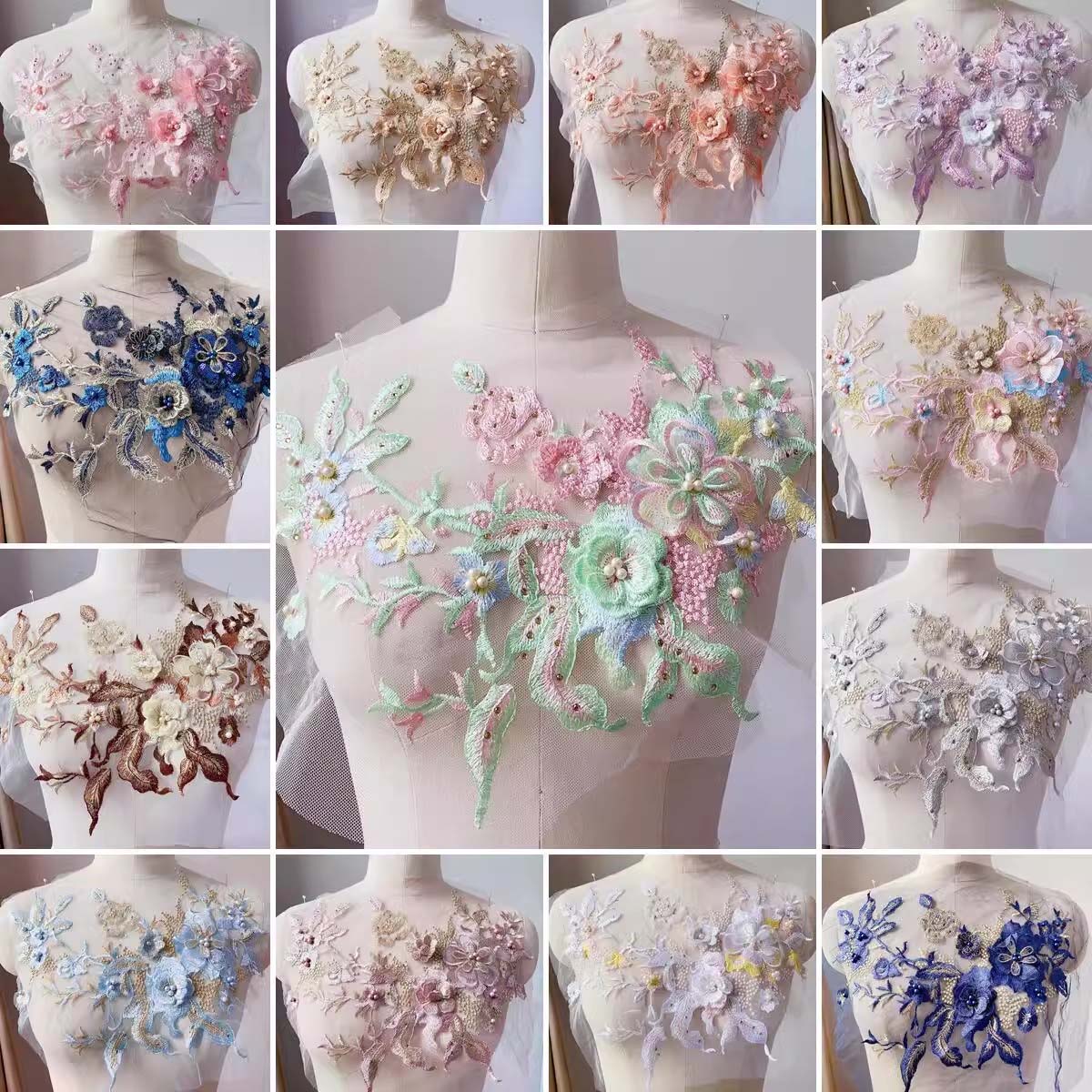 Embroidery Gold - 3D вышитые нашивки для одежды, цветочная