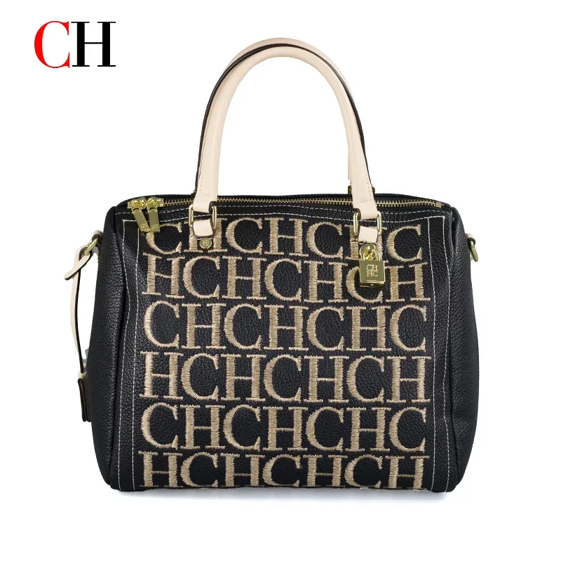 Embroidery Gold - Женская сумка Boston с вышивкой CH,