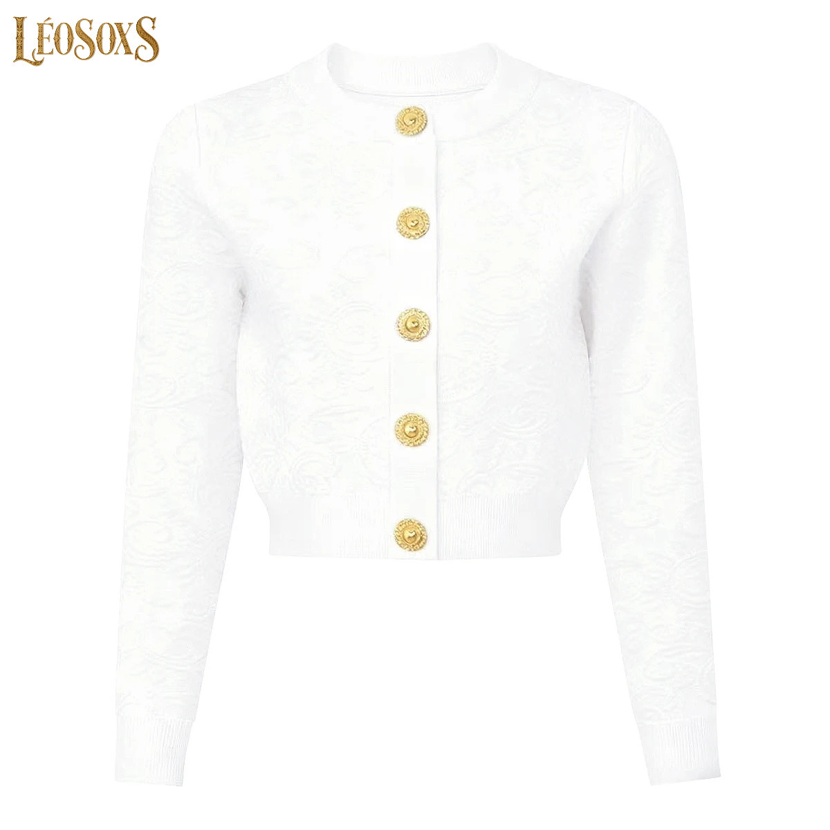 Embroidery Gold - LEOSOXSH Высококачественный весенне-осенний модный вязаный женский