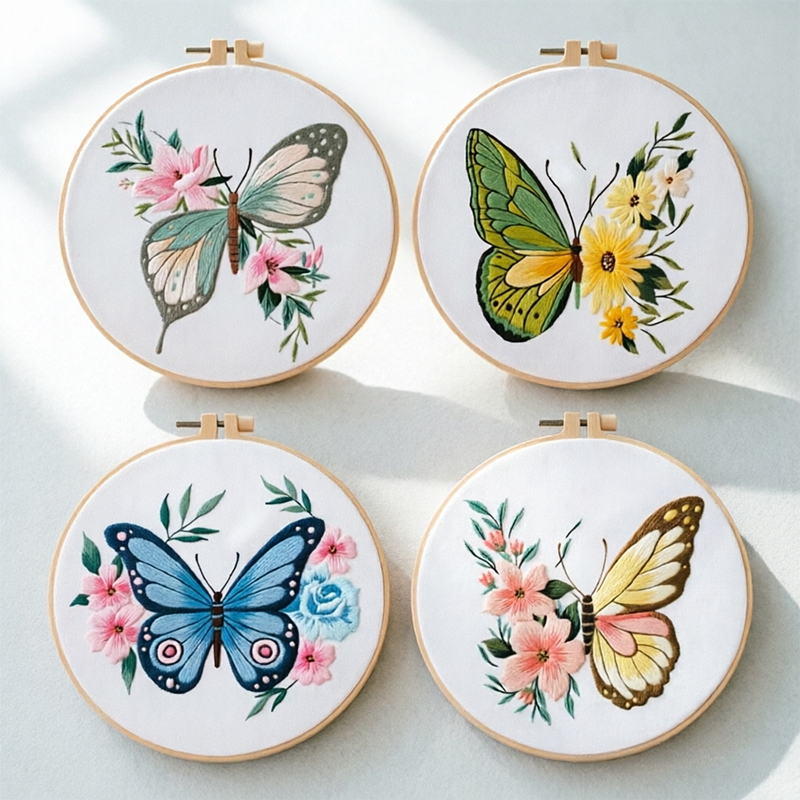 Embroidery Fabric - 1 шт. Набор для вышивки бабочки
