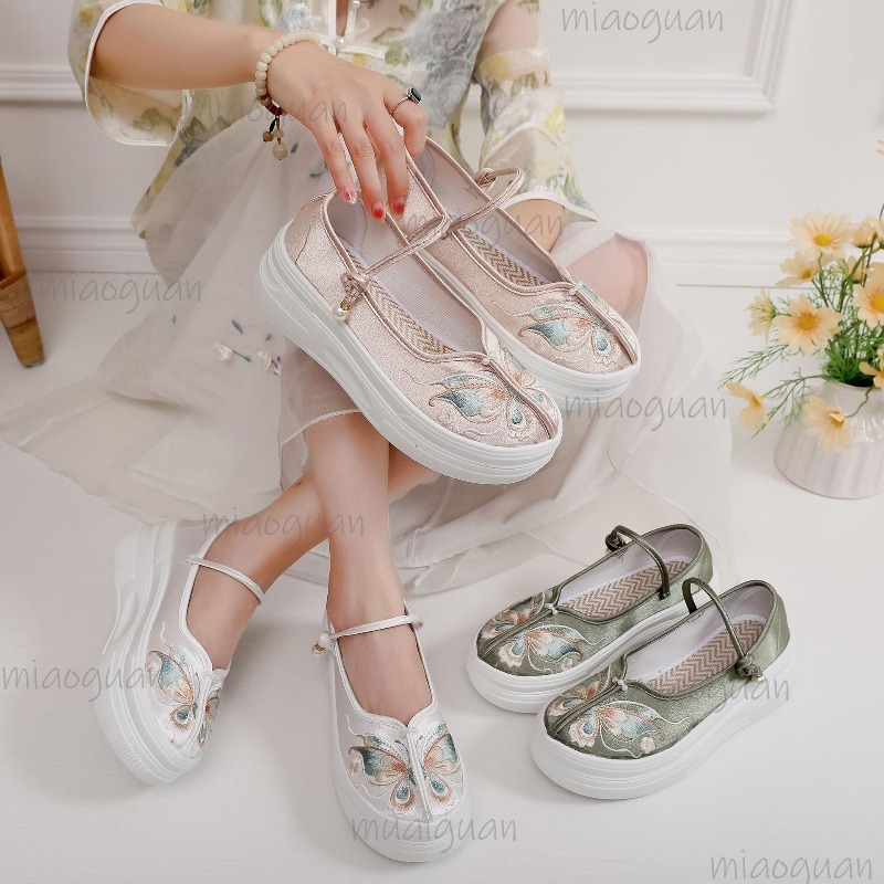 Embroidery Fabric - Женские туфли Мэри Джейн в китайском