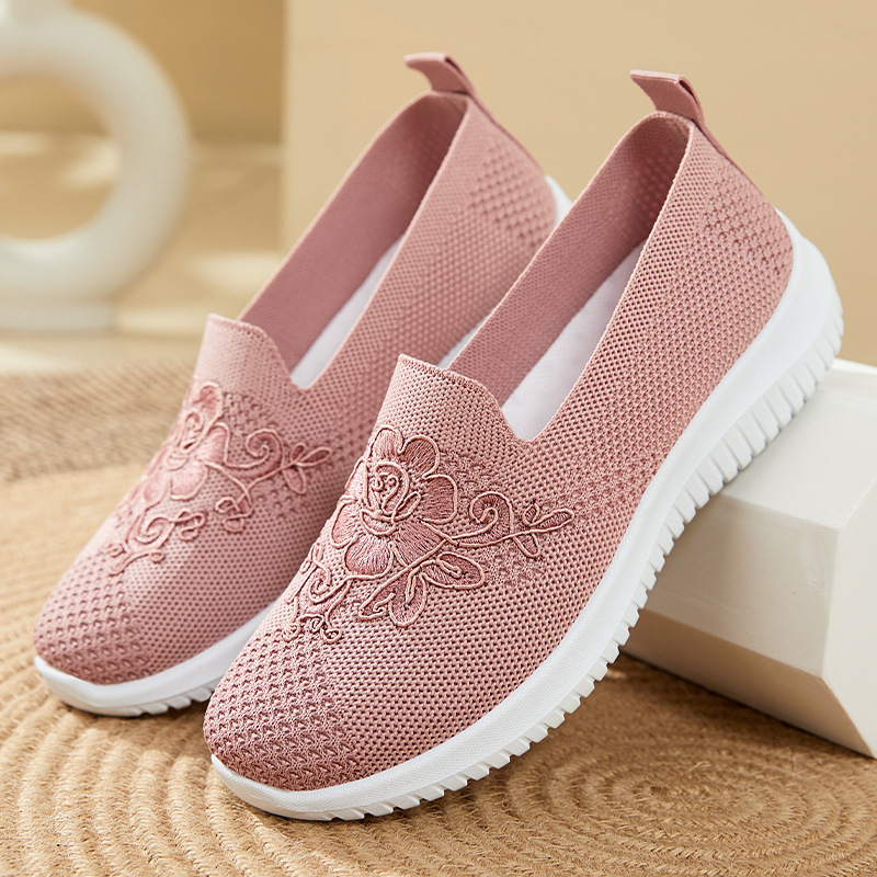 Embroidery Knit - Трикотажные сетчатые туфли без шнуровки с