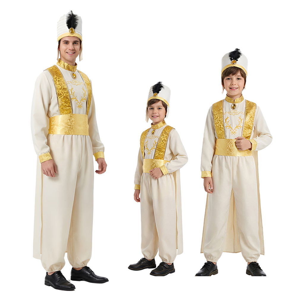 Embroidery Gold - Костюм для косплея Аладдина для взрослых,