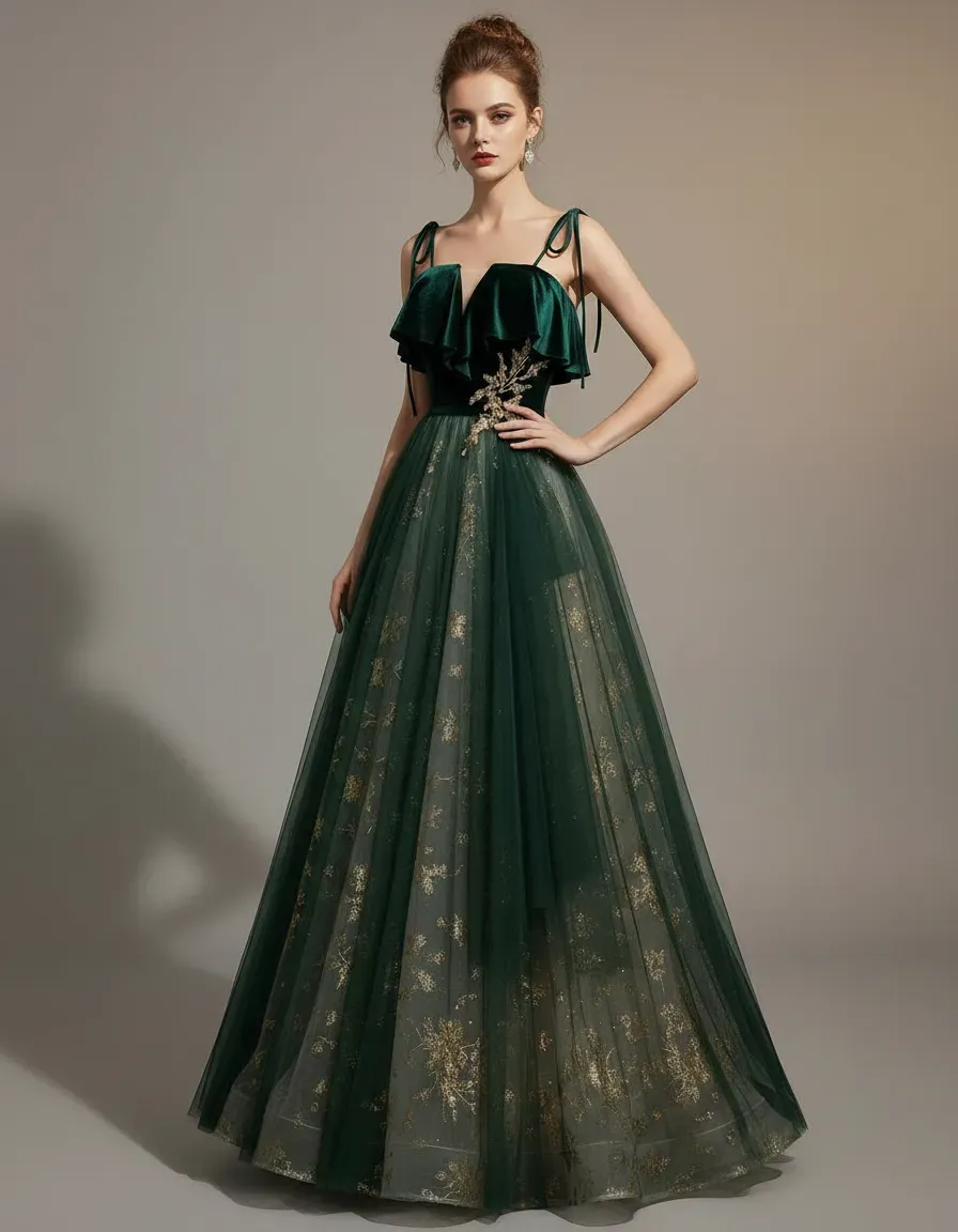 Изумрудно-зеленое бархатное ве – обзор и цена Embroidery Gold